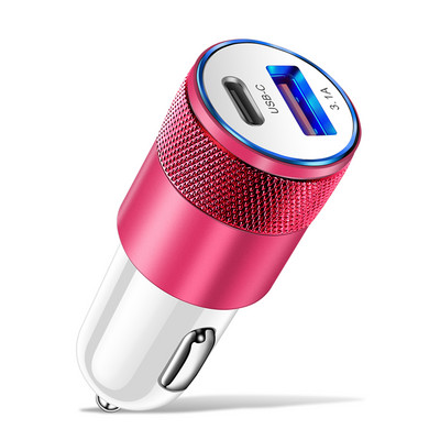 68W PD automobilinis įkroviklis 2 prievadų USB tipo C greito įkrovimo automobilinio telefono adapteris, skirtas iPhone 14 13 12 Samsung Xiaomi Huawei Quick Charger 3.0