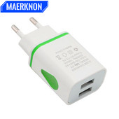 USB įkroviklis Dviejų prievadų 2A mobiliojo telefono įkrovimo adapteris, skirtas iPhone Samsung Xiaomi Huawei sieninis įkroviklis, suderinamas su ES / JAV kištuku
