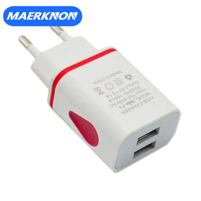 USB įkroviklis Dviejų prievadų 2A mobiliojo telefono įkrovimo adapteris, skirtas iPhone Samsung Xiaomi Huawei sieninis įkroviklis, suderinamas su ES / JAV kištuku
