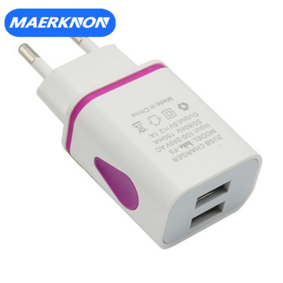 USB įkroviklis Dviejų prievadų 2A mobiliojo telefono įkrovimo adapteris, skirtas iPhone Samsung Xiaomi Huawei sieninis įkroviklis, suderinamas su ES / JAV kištuku