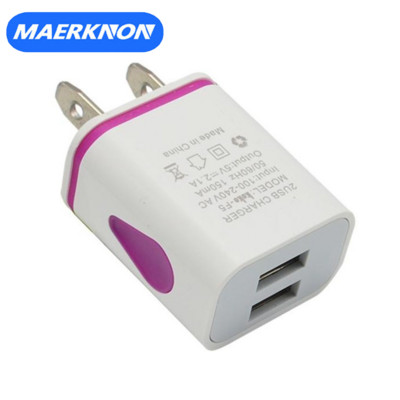 USB įkroviklis Dviejų prievadų 2A mobiliojo telefono įkrovimo adapteris, skirtas iPhone Samsung Xiaomi Huawei sieninis įkroviklis, suderinamas su ES / JAV kištuku