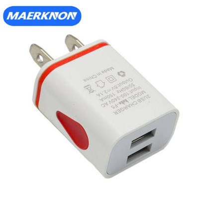 USB įkroviklis Dviejų prievadų 2A mobiliojo telefono įkrovimo adapteris, skirtas iPhone Samsung Xiaomi Huawei sieninis įkroviklis, suderinamas su ES / JAV kištuku