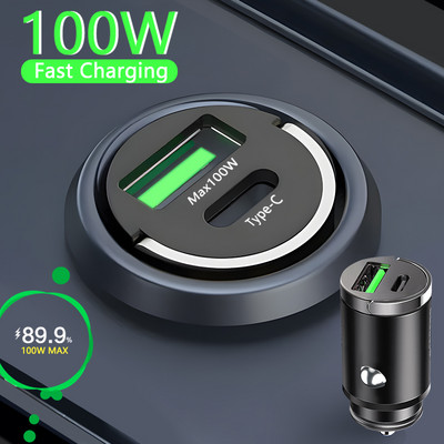 Olaf Pull Ring 100W USB C зарядно за кола Fast Charging QC PD Mini Car Phone Charger Adapter For iPhone 13 12 Xiaomi Samsung Huawei