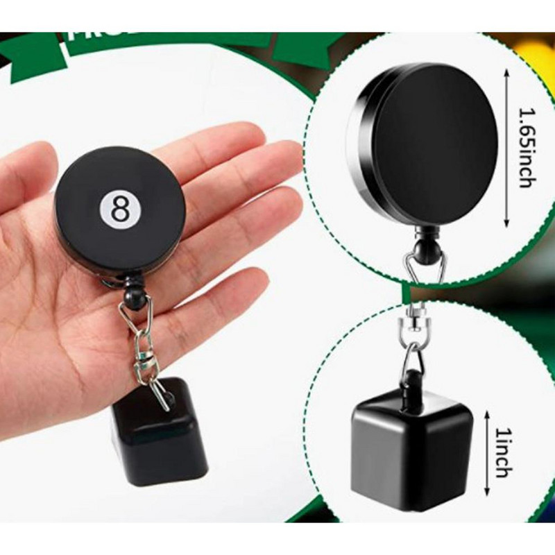 Ištraukiamas biliardo kreidos laikiklis su diržo segtuku, nešiojamas lengvas Nbiliardo baseino priedas