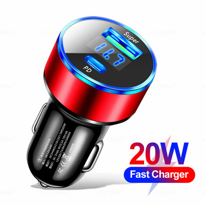 PD 20 W autolaadija QC3.0 ülikiire laadimisadapter C-tüüpi USB 22,5 W kaasaskantav iPhone 14 13 Pro Max / Xiaomi / Samsung jaoks