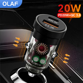 Olaf 48W autolaadija ülikiire laadimine PD QC3.0 USB C autotelefoni laadija C-tüüpi adapter autos iPhone`i jaoks Samsung Huawei Xiaomi