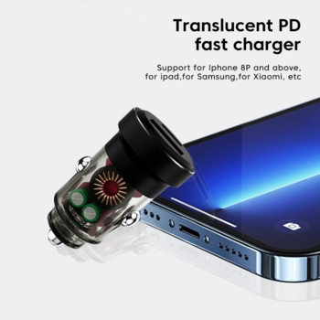 Olaf 48W зарядно за кола Супер бързо зареждане PD QC3.0 USB C зарядно за телефон за кола Тип C адаптер в кола за iPhone Samsung Huawei Xiaomi