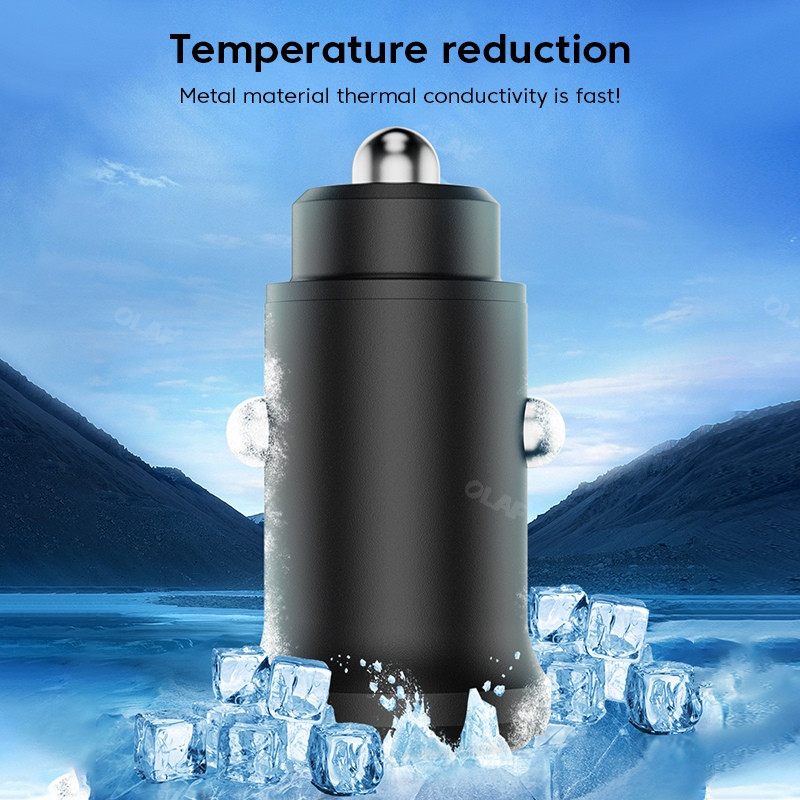 48W Mini metalinis automobilinis įkroviklis USB C itin greitas įkrovimas USBC Type C automobilinio telefono įkroviklio adapteris skirtas iphone Samsung Xiaomi Huawei