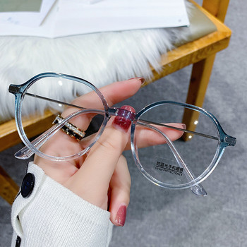 Μόδα ντεγκραντέ απλά γυαλιά Νέος στρογγυλός σκελετός Γυαλιά οράσεως που μπλοκάρουν το μπλε φως Υπολογιστής γραφείου Αντι-μπλε φως Ανδρικά γυναικεία γυαλιά
