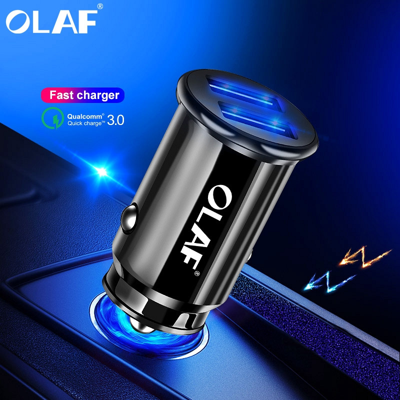 Încărcător de mașină Dual USB încărcare rapidă pentru Samsung S8 S9 S10 iPhone XS Max Xiaomi Huawei Mini Adaptor pentru încărcător de telefon mobil pentru mașină