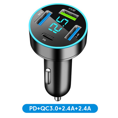 Olaf 66W USB C Φορτιστής αυτοκινήτου 4 θυρών Γρήγορη φόρτιση Φορτιστής PD για κινητό τηλέφωνο στο αυτοκίνητο Προσαρμογέας αναπτήρα αυτοκινήτου για iPhone Huawei