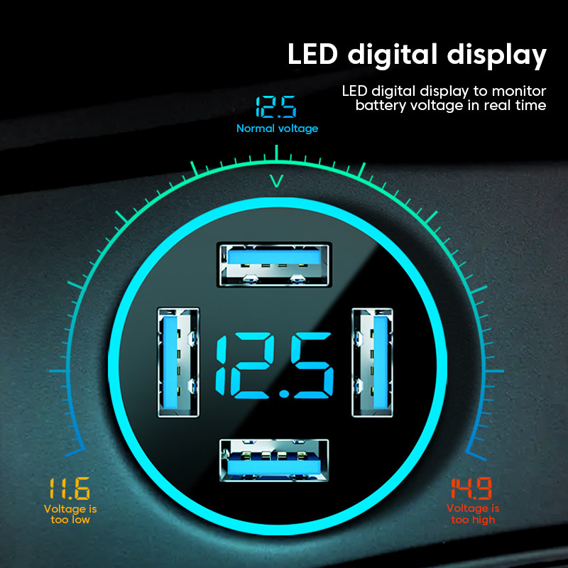 Olaf 66W USB C Φορτιστής αυτοκινήτου 4 θυρών Γρήγορη φόρτιση Φορτιστής PD για κινητό τηλέφωνο στο αυτοκίνητο Προσαρμογέας αναπτήρα αυτοκινήτου για iPhone Huawei