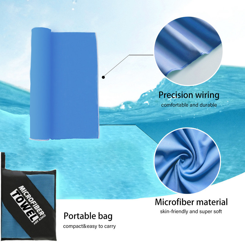 Πετσέτες παραλίας μικροϊνών εξωτερικού χώρου με απορρόφηση νερού πετσέτες γρήγορου στεγνώματος Φορητή πετσέτα μπάνιου για καταδύσεις Αθλητική πετσέτα γιόγκα σερφ