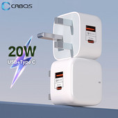 Φορτιστής διπλής θύρας 20W Τηλέφωνο USB τύπου C Καλώδιο γρήγορης φόρτισης Προσαρμογέας USB PD Quick Charge 3.0 για Macbook Pro iPhone Samsung Xiaomi