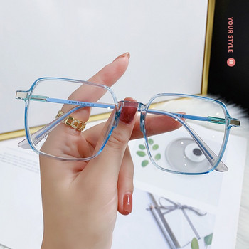 Ρετρό τετράγωνα αντι-μπλε ανοιχτόχρωμα γυαλιά για γυναίκες Κομψό καθαρό πλαίσιο Γυαλιά κατά της ακτινοβολίας Διαφανές gafas de sol