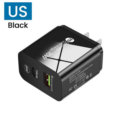 PD 20W USB laadija kiirlaadija QC 3.0 kiire telefoni seinalaadija adapter iPhone 13 12 Pro iPadile Huawei Xiaomi Samsung