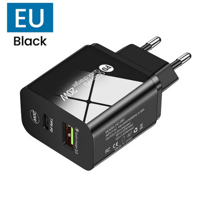 PD 20W USB laadija kiirlaadija QC 3.0 kiire telefoni seinalaadija adapter iPhone 13 12 Pro iPadile Huawei Xiaomi Samsung