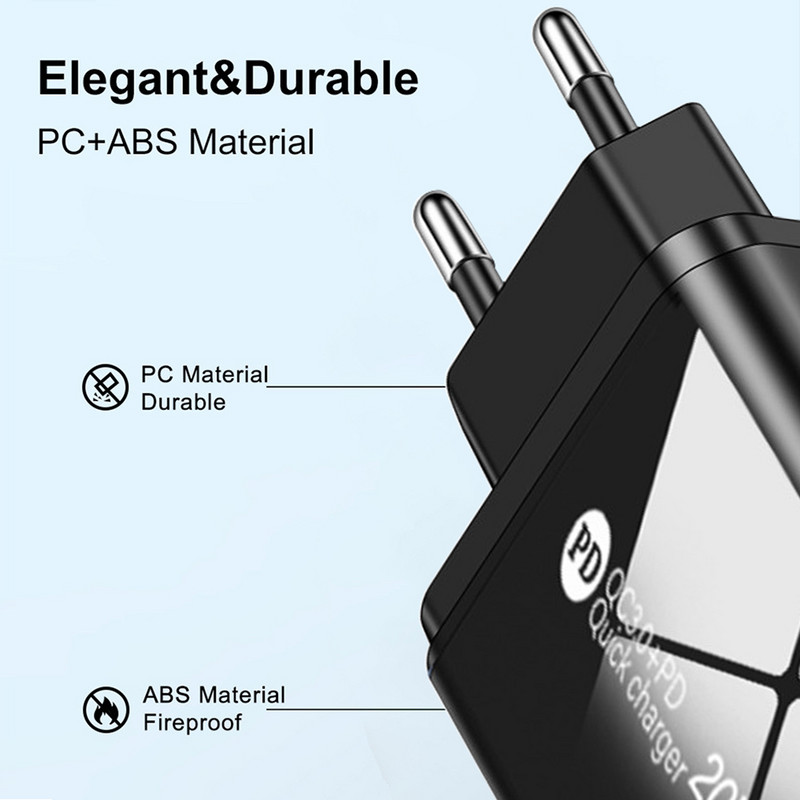 PD 20W USB laadija kiirlaadija QC 3.0 kiire telefoni seinalaadija adapter iPhone 13 12 Pro iPadile Huawei Xiaomi Samsung
