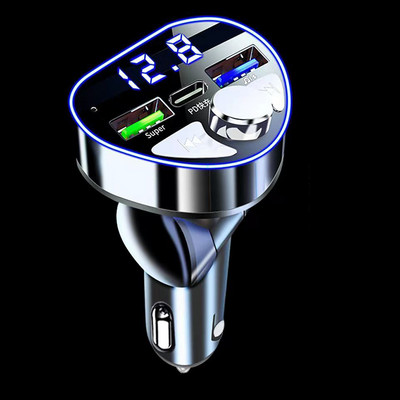 EDEBA automobilinis įkroviklis Bluetooth 5.5 itin greitas įkrovimas USB Type C PD su MP3 muzikos grotuvu U diskas skirtas iPhone Samsung mobiliesiems telefonams