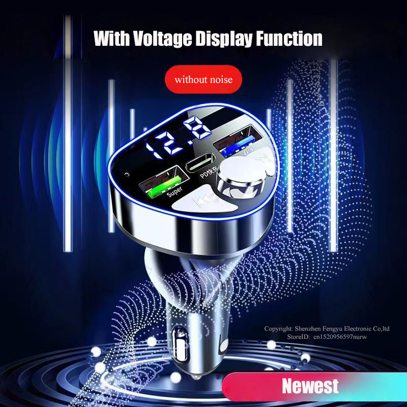 EDEBA automobilinis įkroviklis Bluetooth 5.5 itin greitas įkrovimas USB Type C PD su MP3 muzikos grotuvu U diskas skirtas iPhone Samsung mobiliesiems telefonams