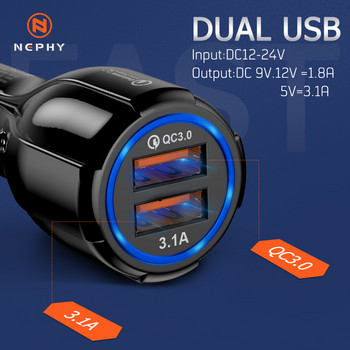 Зарядно за кола Dual USB Quick Charge 3.0 2.0 За Samsung S20 Plus QC 3.0 Адаптер за зарядно за телефон Зарядно за кола за iphone Xiaomi mi 12