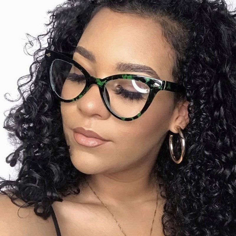 Seksualūs kačių akių akinių rėmeliai, moteriški mėlyni plastikiniai akinių rėmeliai kompiuteriui akiniai receptiniai akiniai