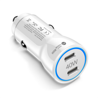 Încărcător de mașină UIGO 40W Încărcător de telefon cu dublu port PD Încărcare rapidă pentru iPhone 13 Samsung Xiaomi Adaptor încărcător pentru tabletă pentru telefon în mașină