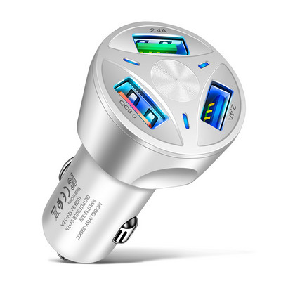Φορτιστής USB αυτοκινήτου 3 θυρών 5V 3A Quick Charge LED Lighting Mini Προσαρμογέας κινητού τηλεφώνου για iphone 11 12 13 pro max samsung xiaomi apple