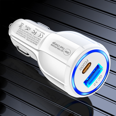 2023 Нова 38W бързо зарядно запалка QC 3.0+PD 20W бързо зареждане за кола за IPhone Samsung Xiaomi адаптер за бързо зареждане зарядно за телефон