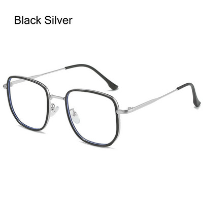 Skaidrūs lęšiai, lengvi biuro kompiuterio akiniai, kvadratiniai akiniai, apsaugantys nuo mėlynos šviesos, mėlyną šviesą blokuojantys akiniai