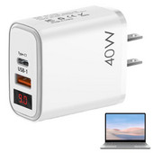 Greito įkroviklio blokas USB C įkroviklis Dviejų prievadų PD 40 W maitinimo bloko kištuko įkroviklio adapteris su LED ekranu, skirtas telefono greitam įkrovimui