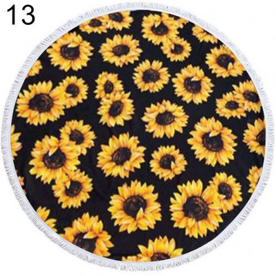 Suncokret Ručnik za plažu Rese Okrugli Brzo sušeći Vanjski ljetni morski pokrivač Kawaii tepih Joga prostirka za piknik Upijajući manto ogrtač