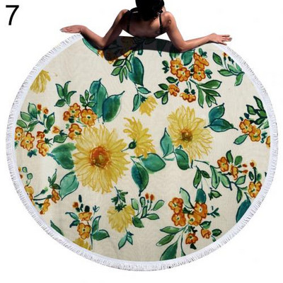 Suncokret Ručnik za plažu Rese Okrugli Brzo sušeći Vanjski ljetni morski pokrivač Kawaii tepih Joga prostirka za piknik Upijajući manto ogrtač