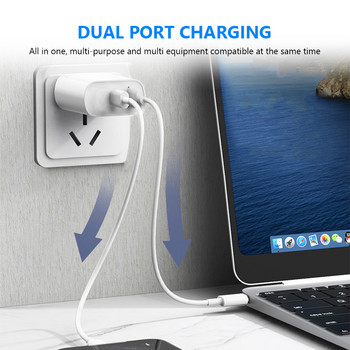 YCDC 20W Quick Charge Dual PD Charger USB зарядно устройство Адаптер за iPhone 12 X Xs 8 Samsung Xiaomi Phone PD Charger USB C зарядно устройство