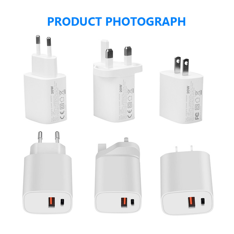 YCDC 20W kiirlaadija kahe PD laadija USB laadija adapter iPhone 12 X Xs 8 jaoks Samsung Xiaomi telefoni PD laadija USB C laadija