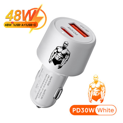 PSDA 3D Monkey 48W Dual USB automobilinio telefono įkroviklis C tipo USB greito įkrovimo automobilinis adapteris, skirtas Xiaomi Samsung Huawei iphone 15 14 QC3.0