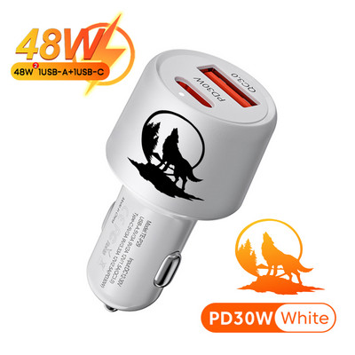 PSDA 3D Monkey 48W Dual USB automobilinio telefono įkroviklis C tipo USB greito įkrovimo automobilinis adapteris, skirtas Xiaomi Samsung Huawei iphone 15 14 QC3.0