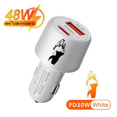 PSDA 3D Monkey 48W Dual USB automobilinio telefono įkroviklis C tipo USB greito įkrovimo automobilinis adapteris, skirtas Xiaomi Samsung Huawei iphone 15 14 QC3.0