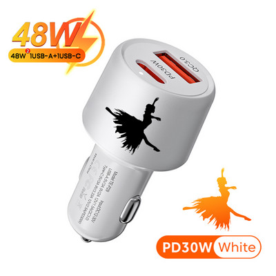 PSDA 3D Monkey 48W Dual USB automobilinio telefono įkroviklis C tipo USB greito įkrovimo automobilinis adapteris, skirtas Xiaomi Samsung Huawei iphone 15 14 QC3.0