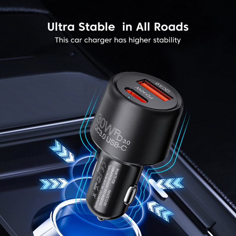 PSDA 3D Monkey 48W Dual USB automobilinio telefono įkroviklis C tipo USB greito įkrovimo automobilinis adapteris, skirtas Xiaomi Samsung Huawei iphone 15 14 QC3.0