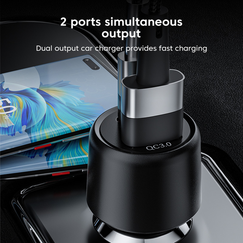 PSDA 3D Monkey 48W Dual USB automobilinio telefono įkroviklis C tipo USB greito įkrovimo automobilinis adapteris, skirtas Xiaomi Samsung Huawei iphone 15 14 QC3.0