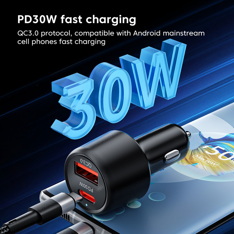 PSDA 3D Monkey 48W Dual USB automobilinio telefono įkroviklis C tipo USB greito įkrovimo automobilinis adapteris, skirtas Xiaomi Samsung Huawei iphone 15 14 QC3.0