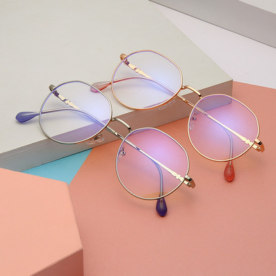 Többszínű kék fény elleni szemüveg Női olvasó számítógépes szemüveg lányoknak retro stílusú fém UV400 szemüveg