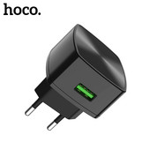 Hoco QC3.0 2.0 EU telefono įkroviklis Samsung S20 S21 Plus 18W greito įkrovimo adapteris Xiaomi Poco X3 F3 USB kelioniniam sieniniam įkrovikliui