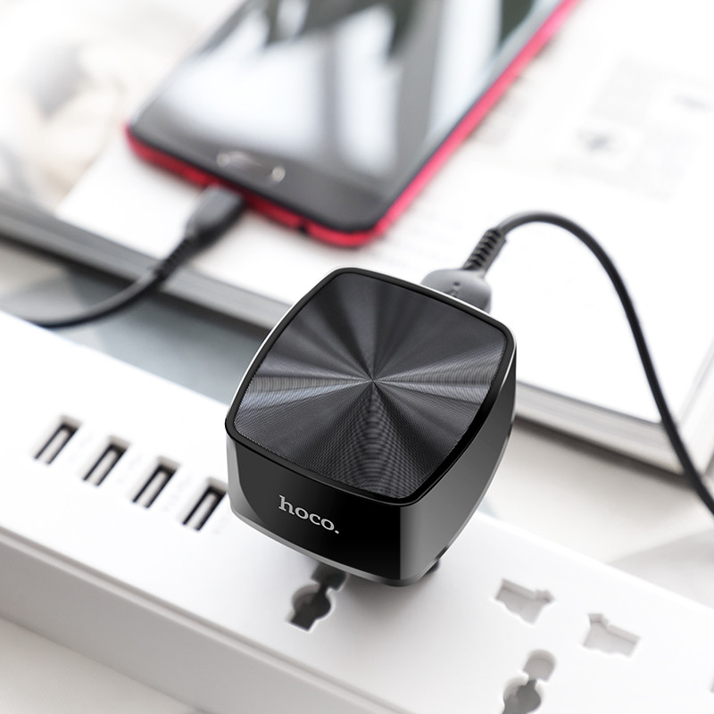 Hoco QC3.0 2.0 EU telefono įkroviklis Samsung S20 S21 Plus 18W greito įkrovimo adapteris Xiaomi Poco X3 F3 USB kelioniniam sieniniam įkrovikliui