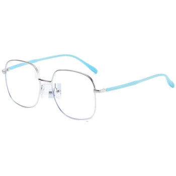 Ins Style Големи квадратни рамки против синя светлина Очила Ретро метална рамка Сини блокиращи очила за четене