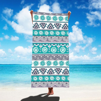 Плажна кърпа Универсална против избледняване, миеща се 150x75 см ивична кърпа за плувен басейн Хавлиена кърпа за ежедневна употреба Хавлиена кърпа за баня