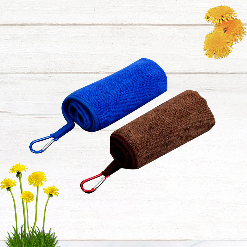 2 τμχ Πετσέτες ψαρέματος με απορροφητική αθλητική πετσέτα καραμπίνερ Πανί ψαρέματος εξωτερικού χώρου για πεζοπορία αναρρίχησης (Τυχαίο χρώμα)