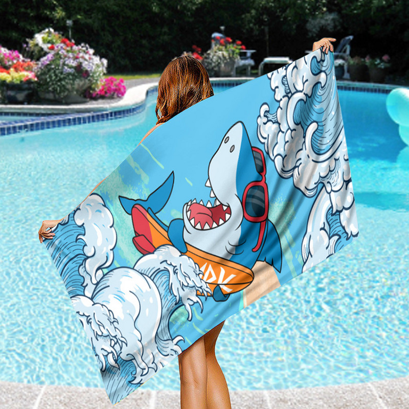 Tiskani ručnik za plažu Vodoupijajuća deka od mikrovlakana bez pijeska Mekani ručnici za kupanje za piknik na plaži uz bazen