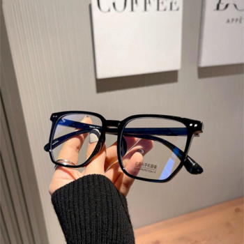 Свръхлеки прозрачни квадратни очила против синя светлина Жени Мъжки оптични очила Обикновени очила Компютърни очила Очила